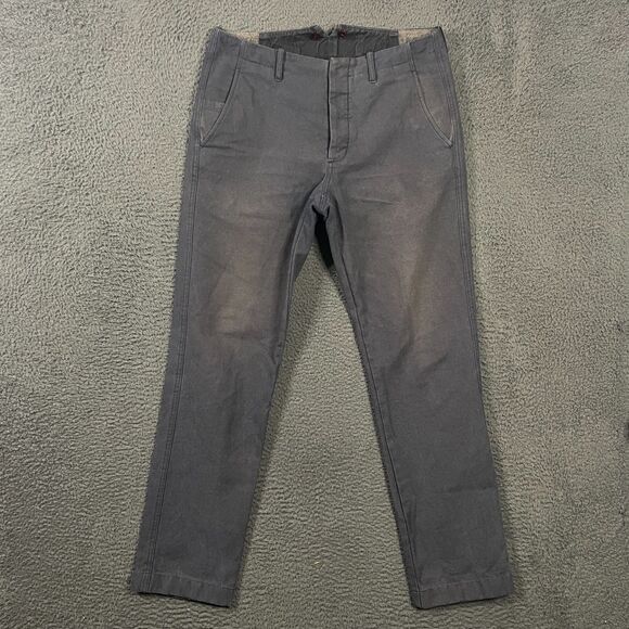 J Crew Pants Mens 32x32 Blue Classic Fit Officer Pant Button Fly Military - Picture 1 of 16